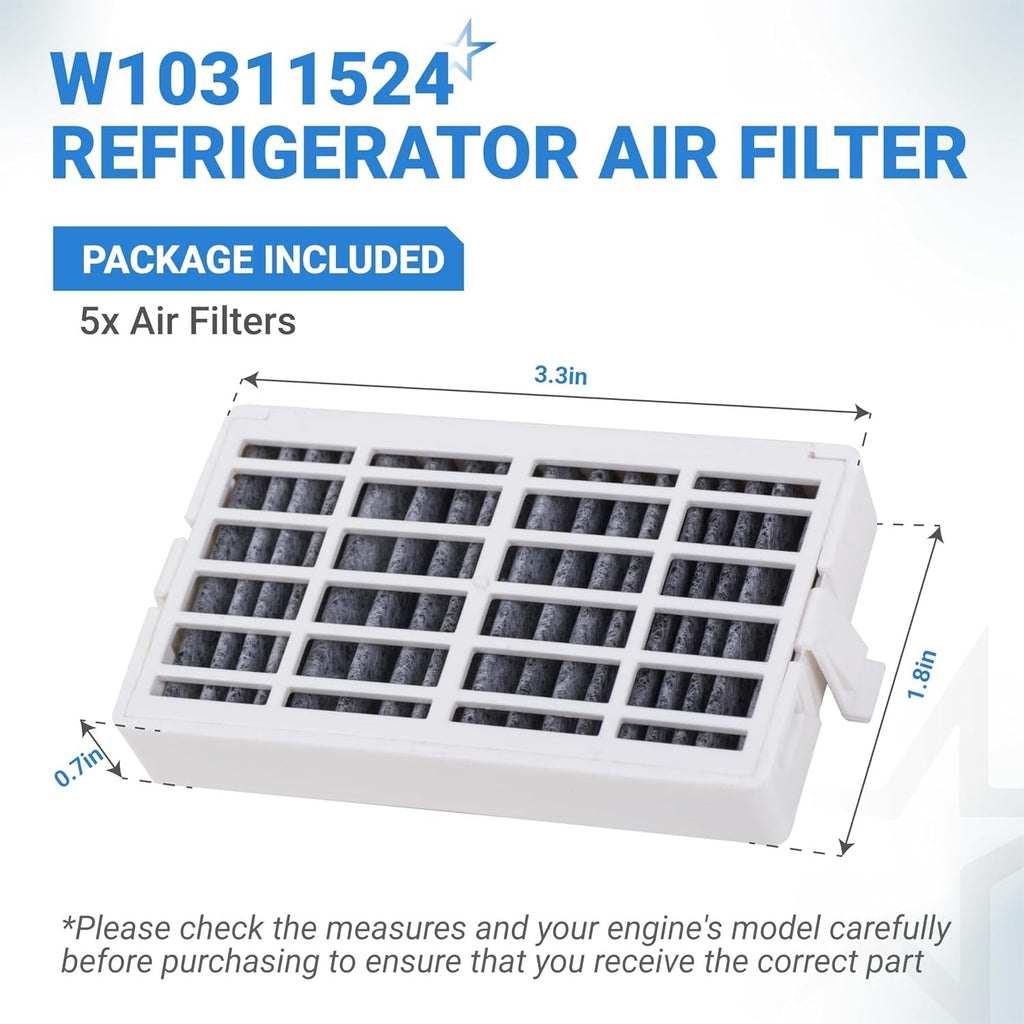 W10311524 AIR1 Refrigerator Air Filter for Whirlpool Maytag KitchenAid Jenn-Air Kenmore - 8 Pack