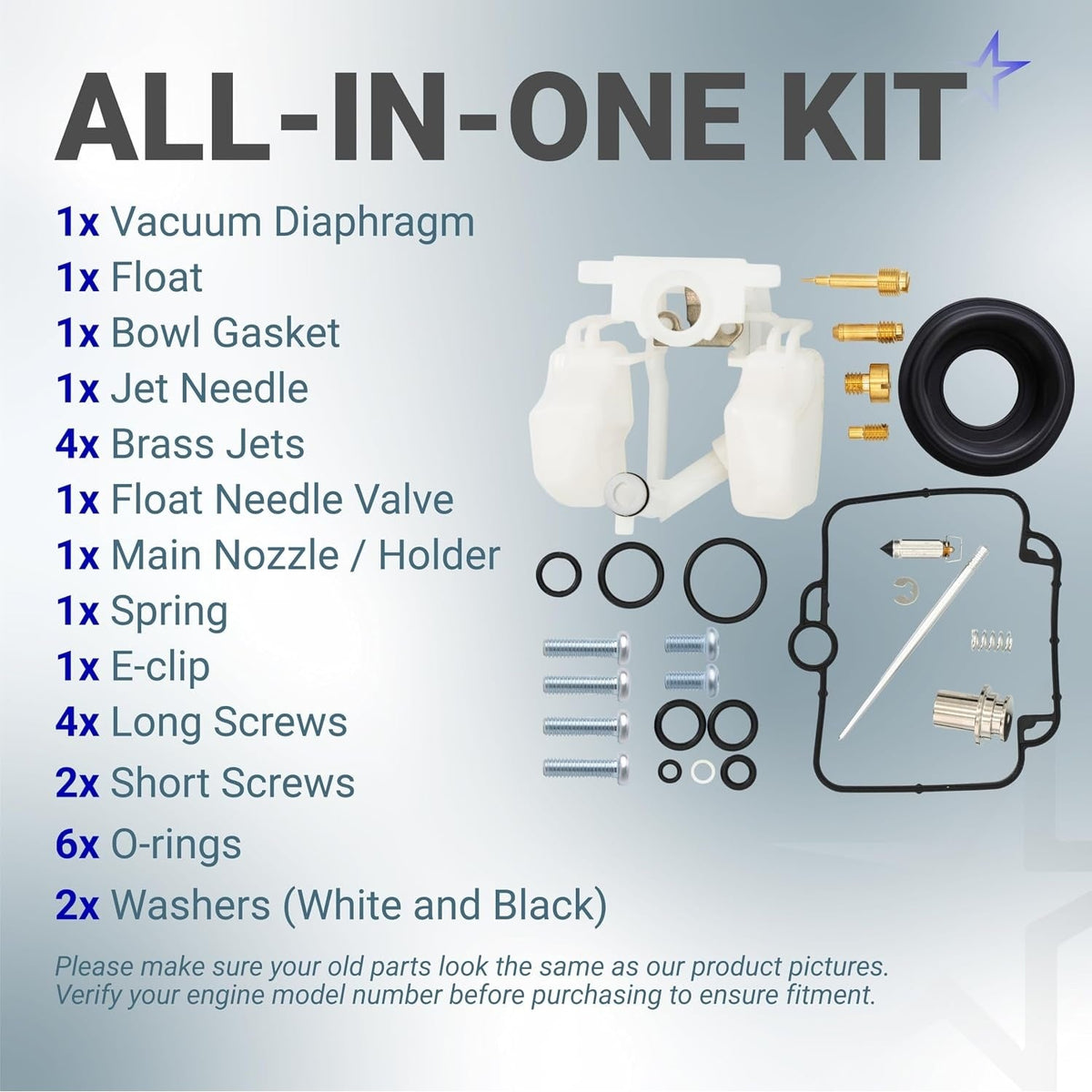 Carburetor Rebuild Kit - Polaris Sportsman/Scrambler/Worker/ATP 500 4x4 HO (2001–2005, 2010–2012)