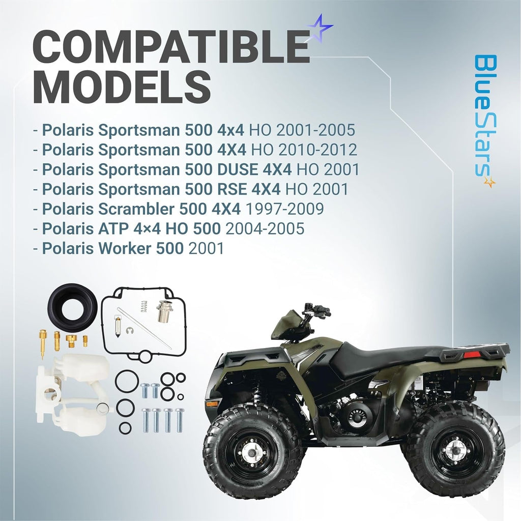 Carburetor Rebuild Kit - Polaris Sportsman/Scrambler/Worker/ATP 500 4x4 HO (2001–2005, 2010–2012)