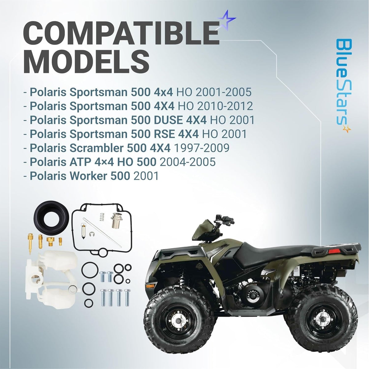Carburetor Rebuild Kit - Polaris Sportsman/Scrambler/Worker/ATP 500 4x4 HO (2001–2005, 2010–2012)
