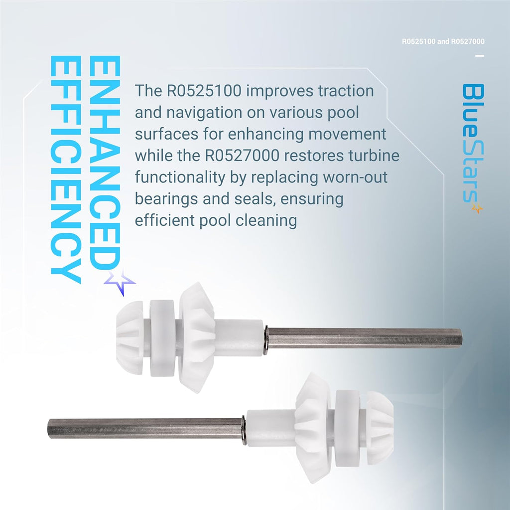 R0525100 Drive Shaft & R0527000 Wheel Bearing for Zodiac MX6 MX8 Elite Cleaners - 2 Pack