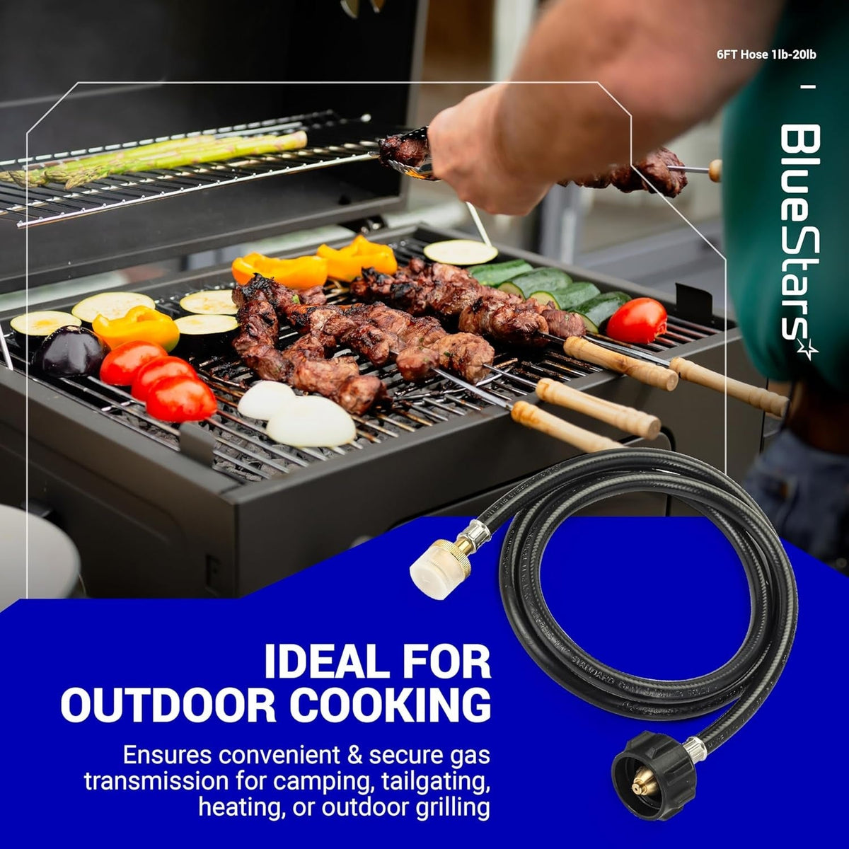 6FT Propane Hose Adapter 1lb to 20lb - Gas Hose