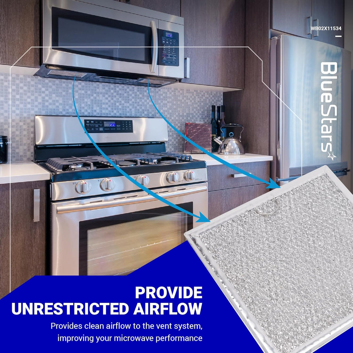 WB02X11534 DE63-00666A Microwave Grease Filter, 6-3/8" x 6-3/4" - Fits GE Samsung - 2 Pack