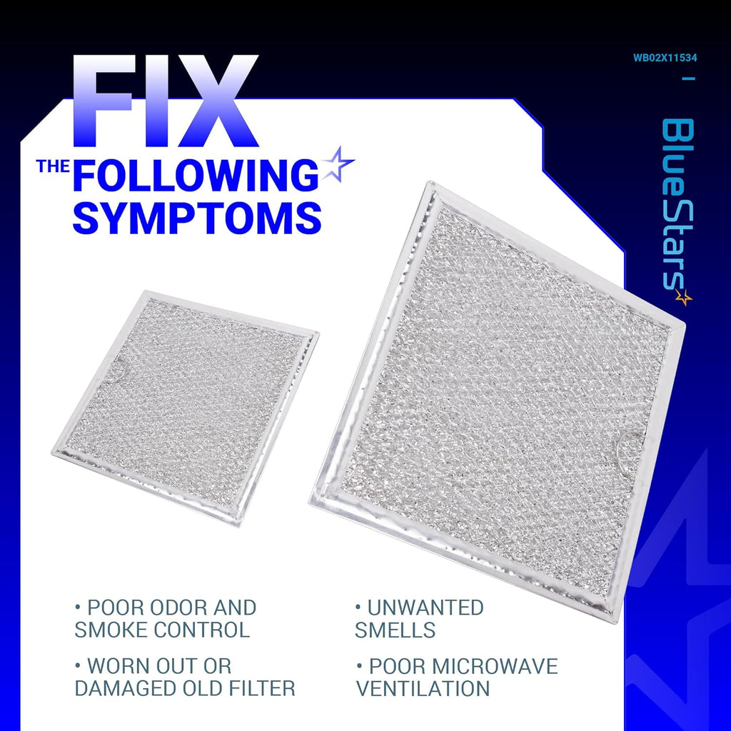 WB02X11534 DE63-00666A Microwave Grease Filter, 6-3/8" x 6-3/4" - Fits GE Samsung - 2 Pack