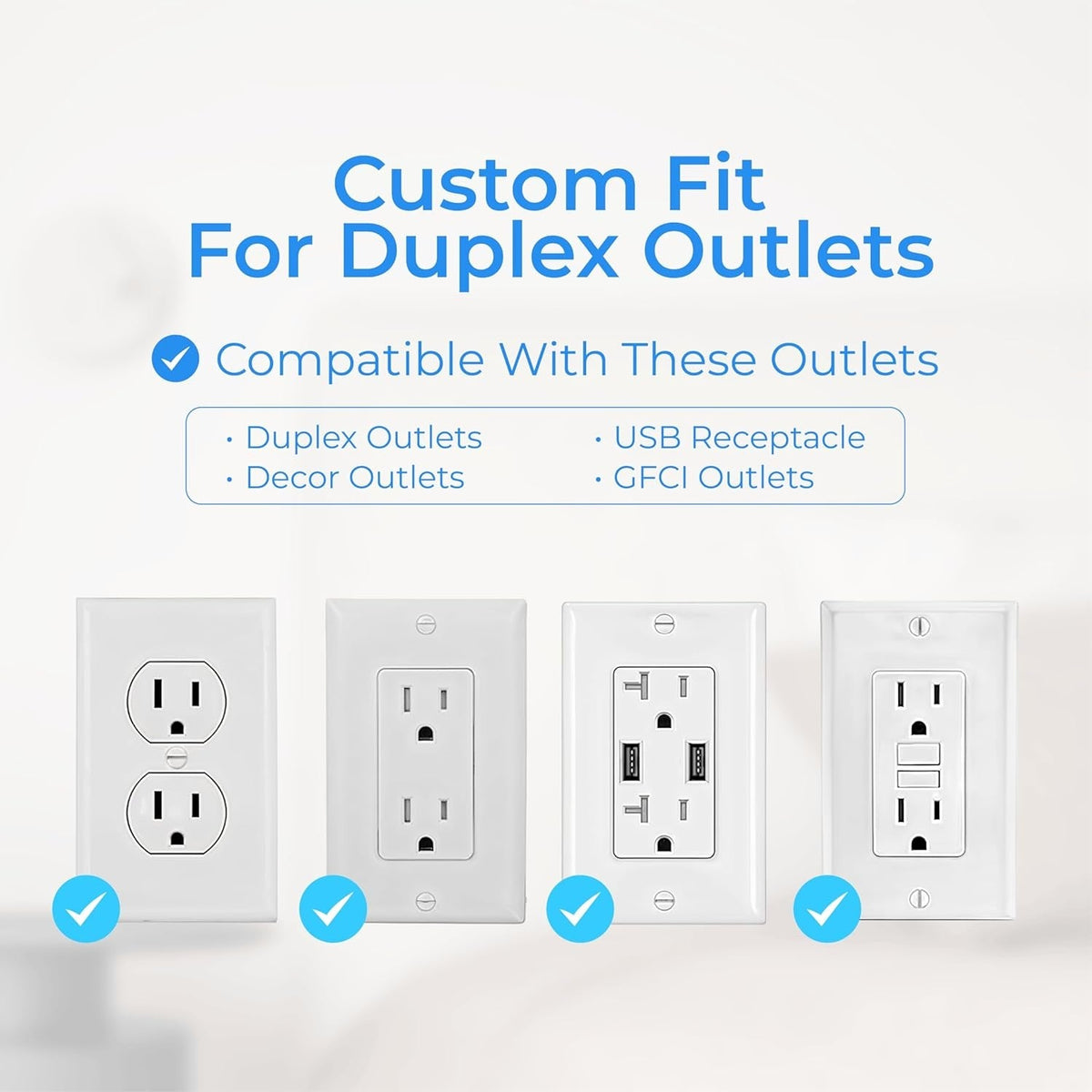 6-Outlet 3-Sided Wall Power Strip with 4 USB Ports and Night Light