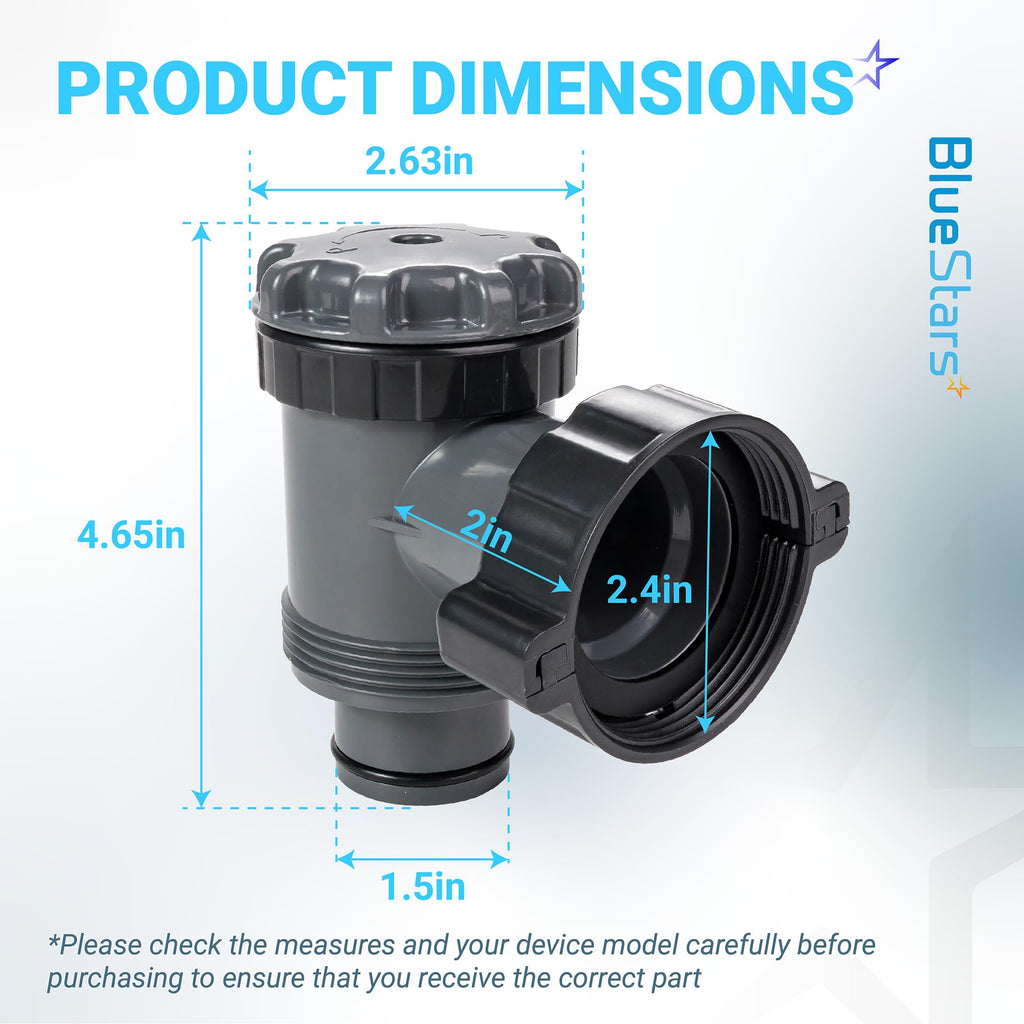 Intex Pool Plunger Valve, 38mm/1.5" Connection, Fits 1500-4000 GPH Pumps