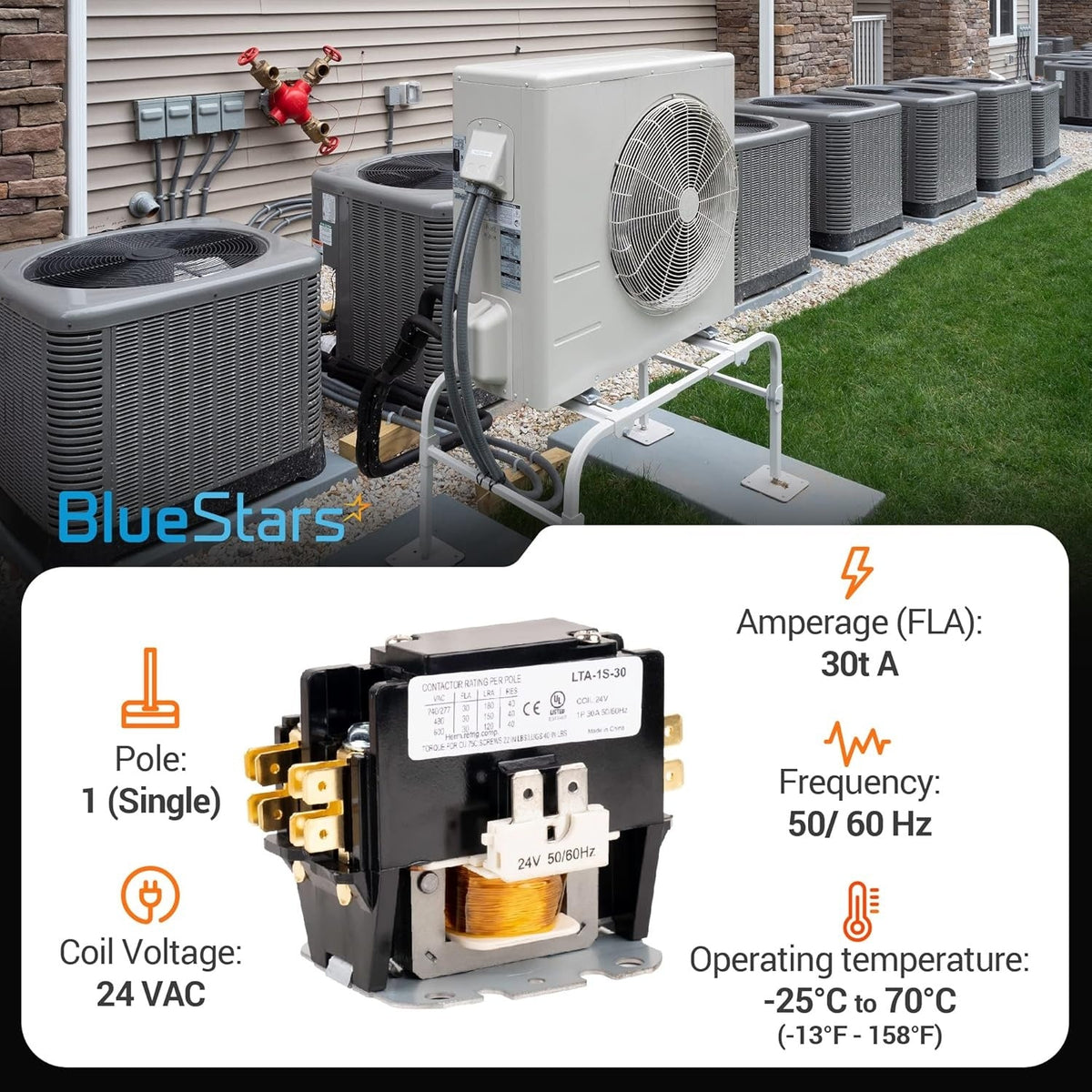 1 Pole 30 Amp 24V Contactor
