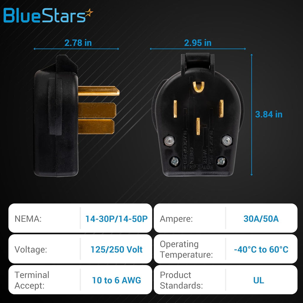 NEMA 14-30P 14-50P Plug Interchangeable Straight