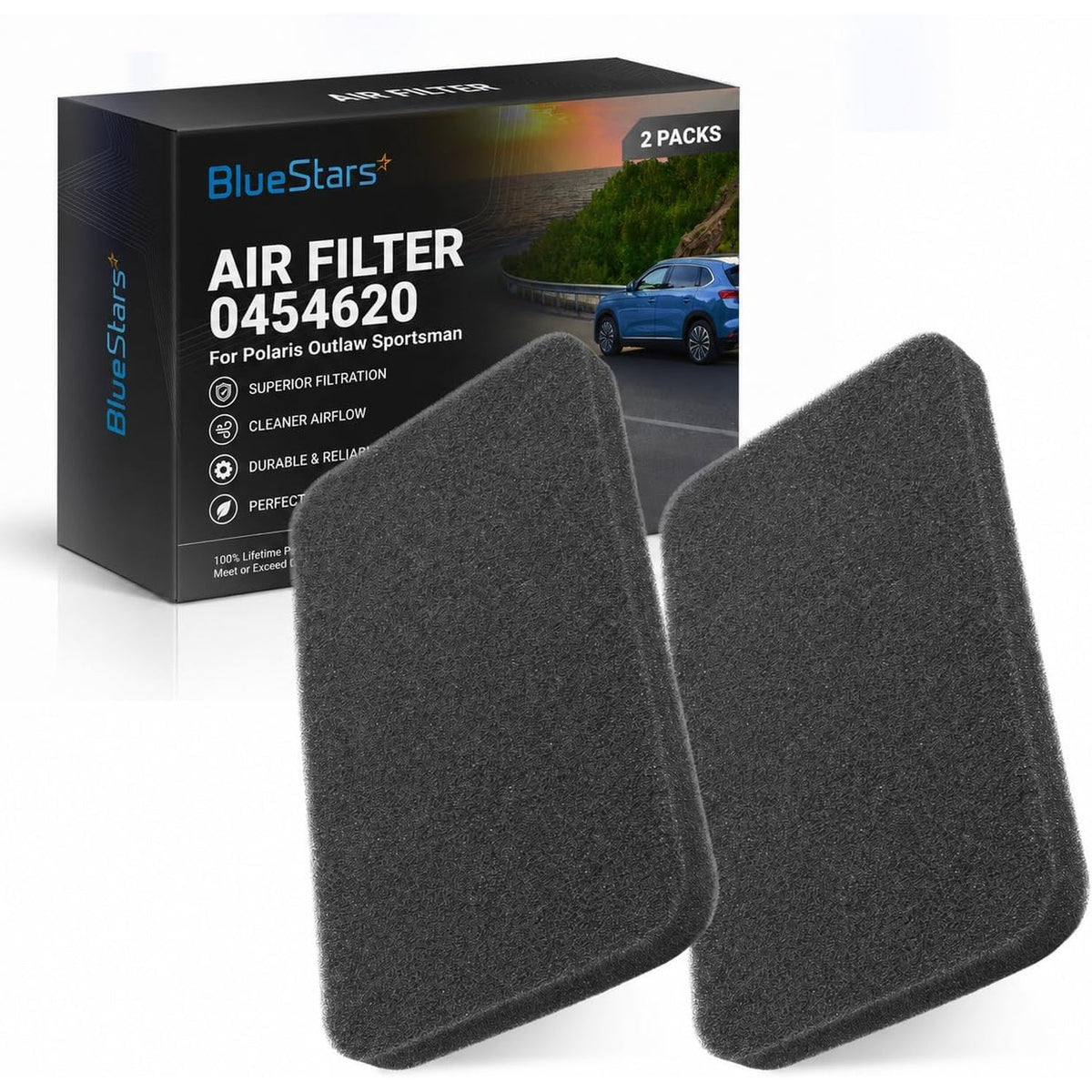 2-Pack 0454620 0453664 Air Filter for Polaris Outlaw Sportsman