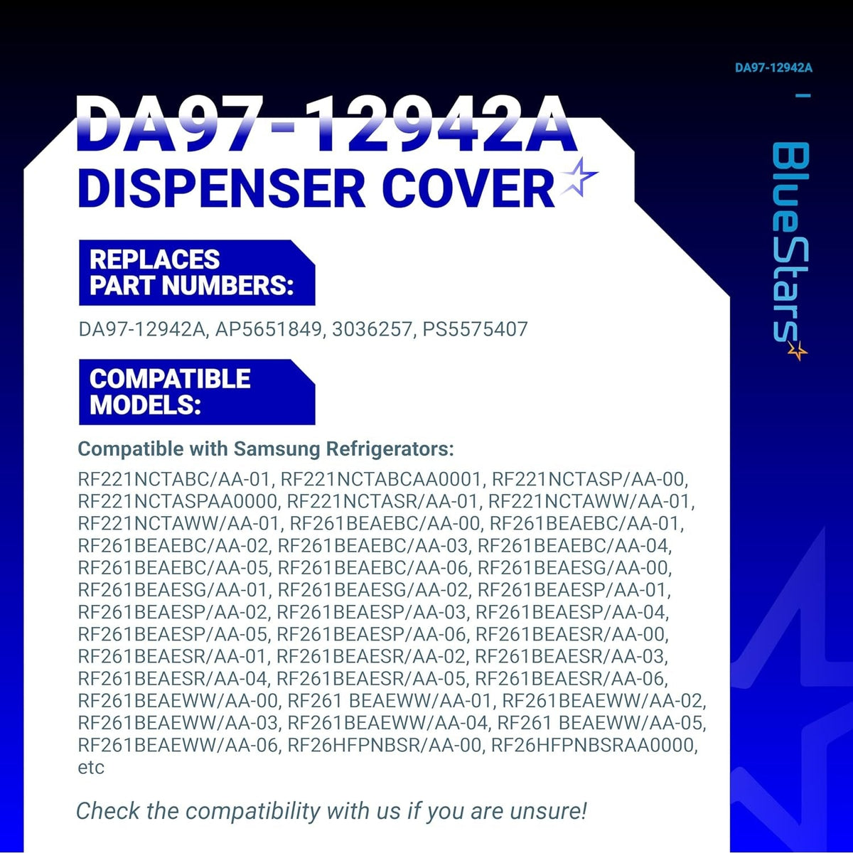 DA97-12942A Assy Dispenser Cover - For Samsung Refrigerators