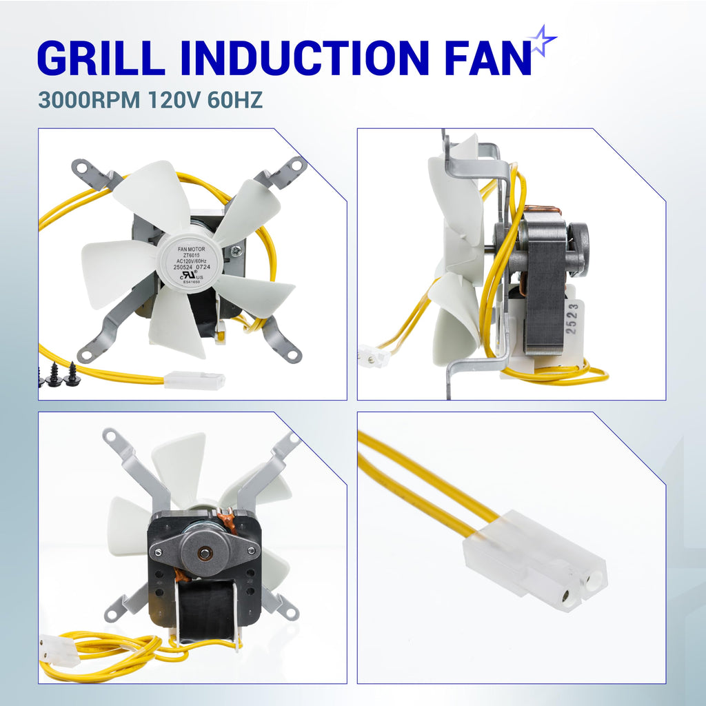 3000RPM Grill Induction Fan Kit Replacement, AC120V 60Hz OEM Combustion Fan, IFRP01