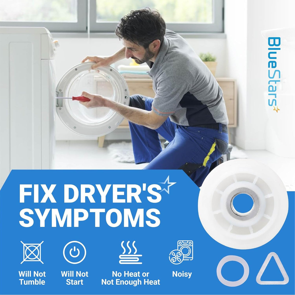 279640 Dryer Idler Pulley Replacement - For Whirlpool & Kenmore Dryers - Replaces 3388672
