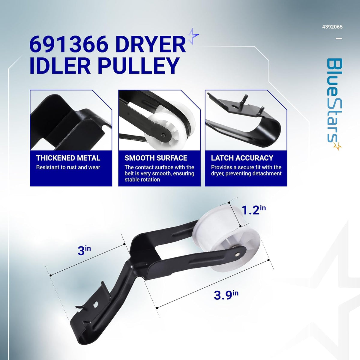 4392065 Dryer Repair Kit with Belt, Idler & Rollers for Whirlpool Kenmore