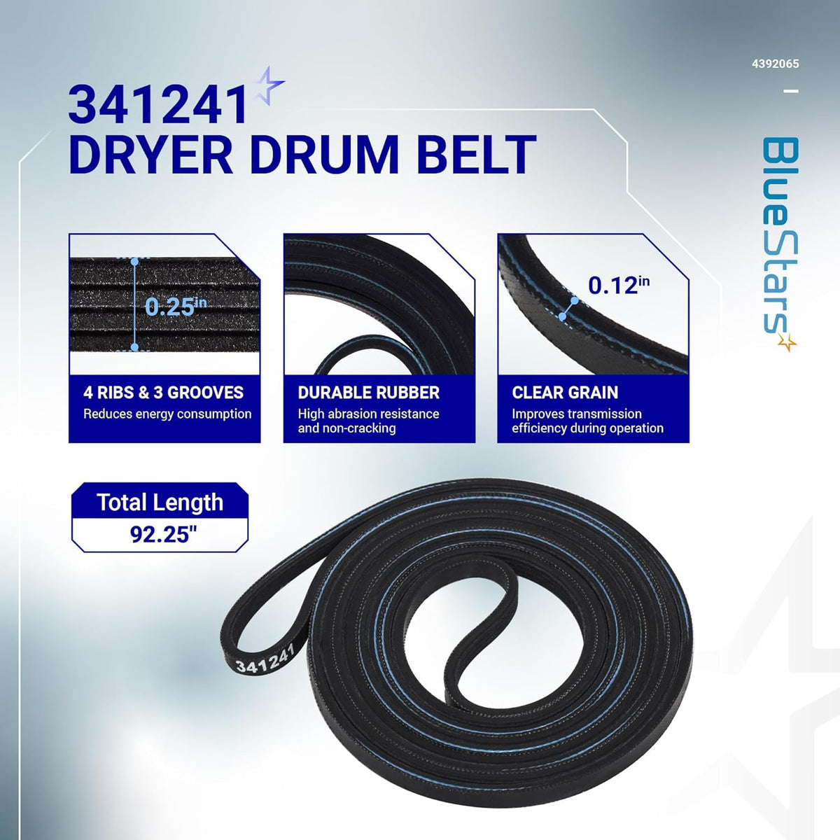 4392065 Dryer Repair Kit with Belt, Idler & Rollers for Whirlpool Kenmore