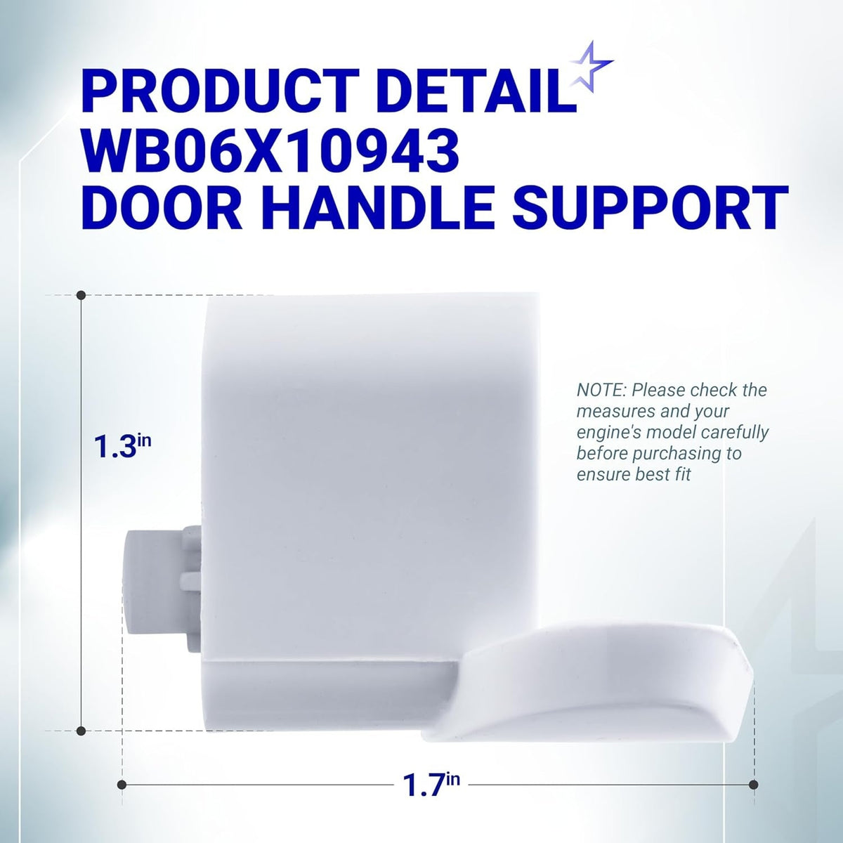 WB06X10943 Microwave Door Handle Support - For GE Hotpoint Microwaves - Replaces 3025054