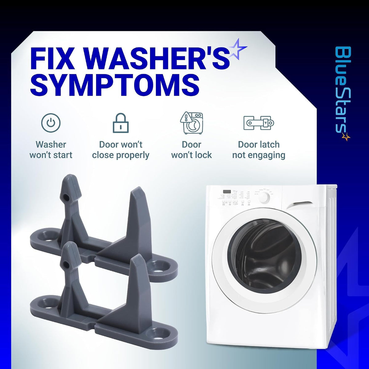 131763302 Washer Door Striker for Frigidaire Electrolux Kenmore Washers - 2 Pack