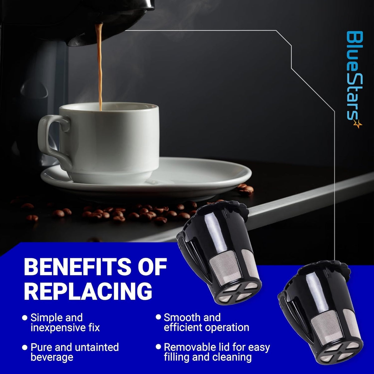 119367 Reusable Coffee Keurig Filter Replacement for Keurig K Cups 2.0 Series - 2 Pack