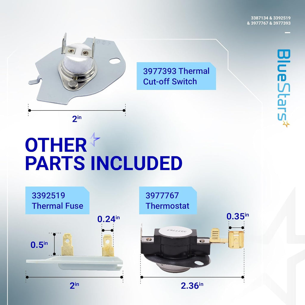 3387134 Cycling Thermostat 3392519 Thermal Fuse 3977393 Cut-Off 3977767 Hi-Limit Kit