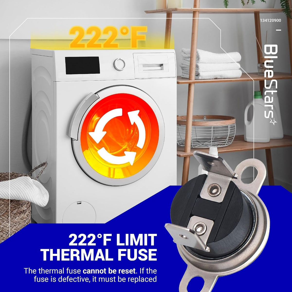 134120900 Dryer Thermal Fuse Limiter for Frigidaire Kenmore Gibson Electrolux Dryers