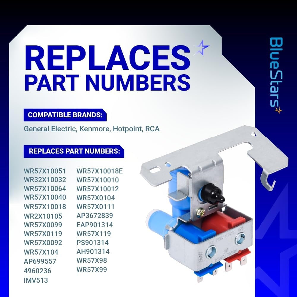 WR57X10051 WR57X10032 Refrigerator Dual Inlet Water Valve for GE Hotpoint Kenmore