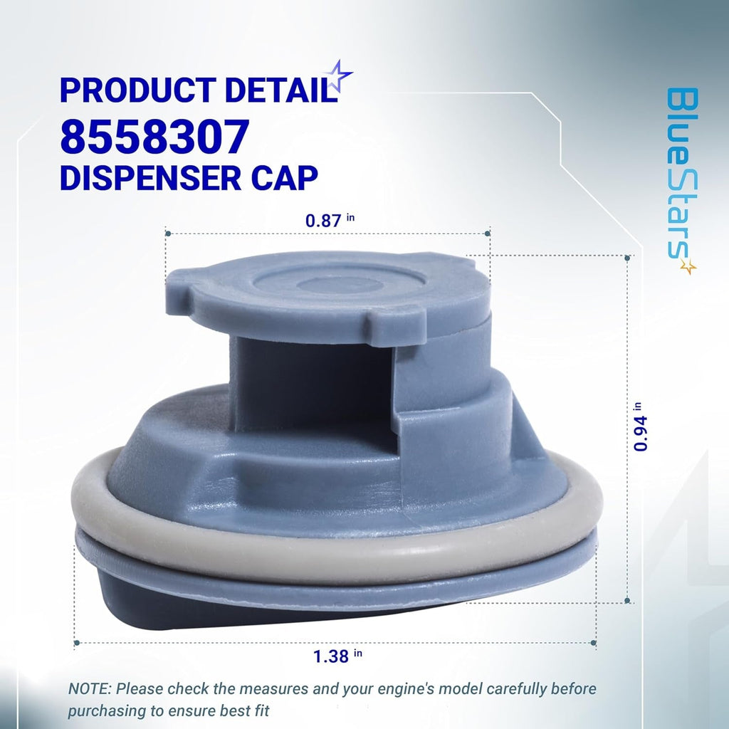 8558307 Dishwasher Dispenser Cap - For Whirlpool Kenmore Dishwashers