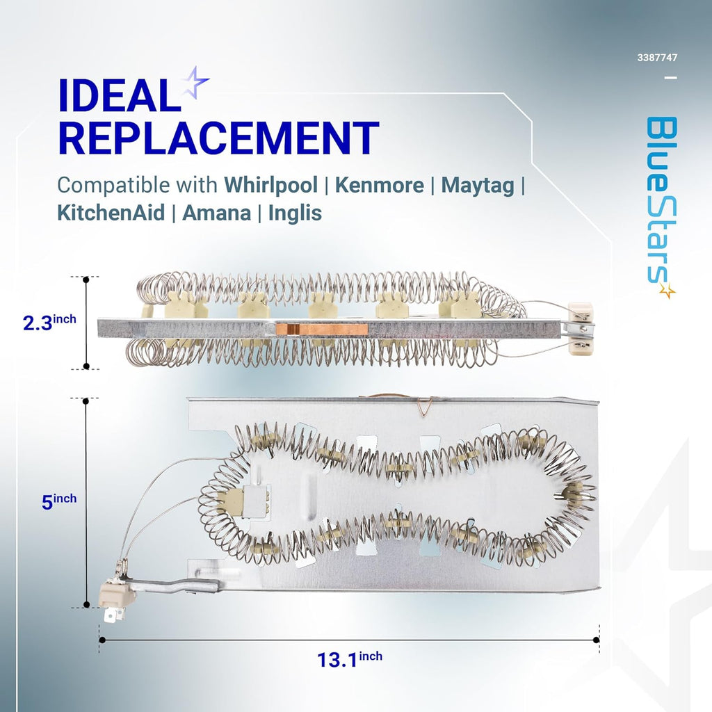 3387747 WP3387747 Dryer Heating Element for Whirlpool Maytag KitchenAid Dryers
