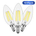 Dimable 4W B10 E12 LED Bulbs - 12 Pack
